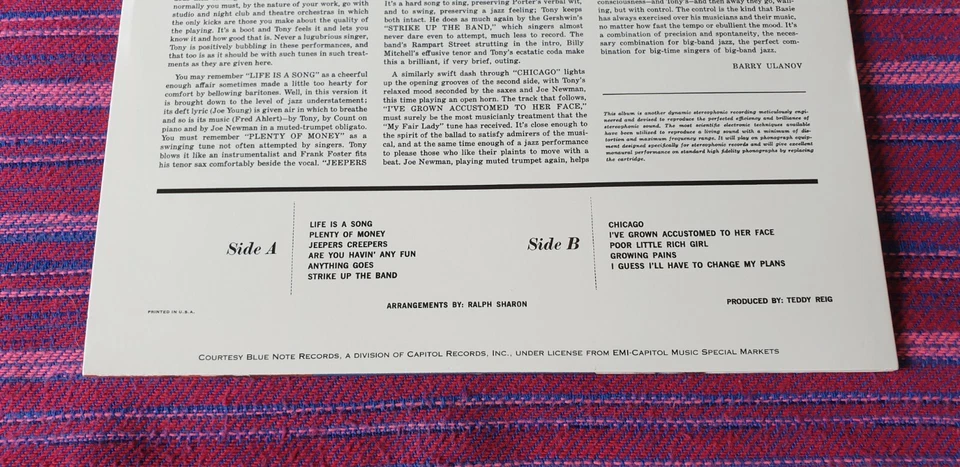 Basie / Bennett ~ Basie & Bennett ( BLUE NOTE RECORDS ) LP - Image 3 of 4