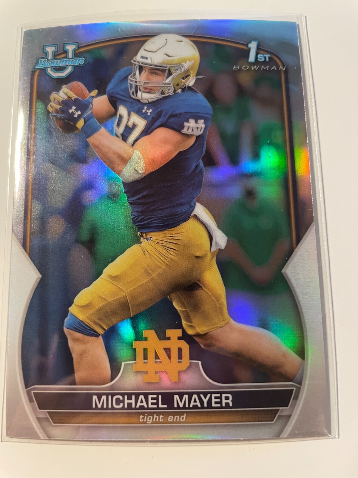 Michael Mayer 2022 Bowman University Chrome Silver Refractor 1st Rookie #41 02