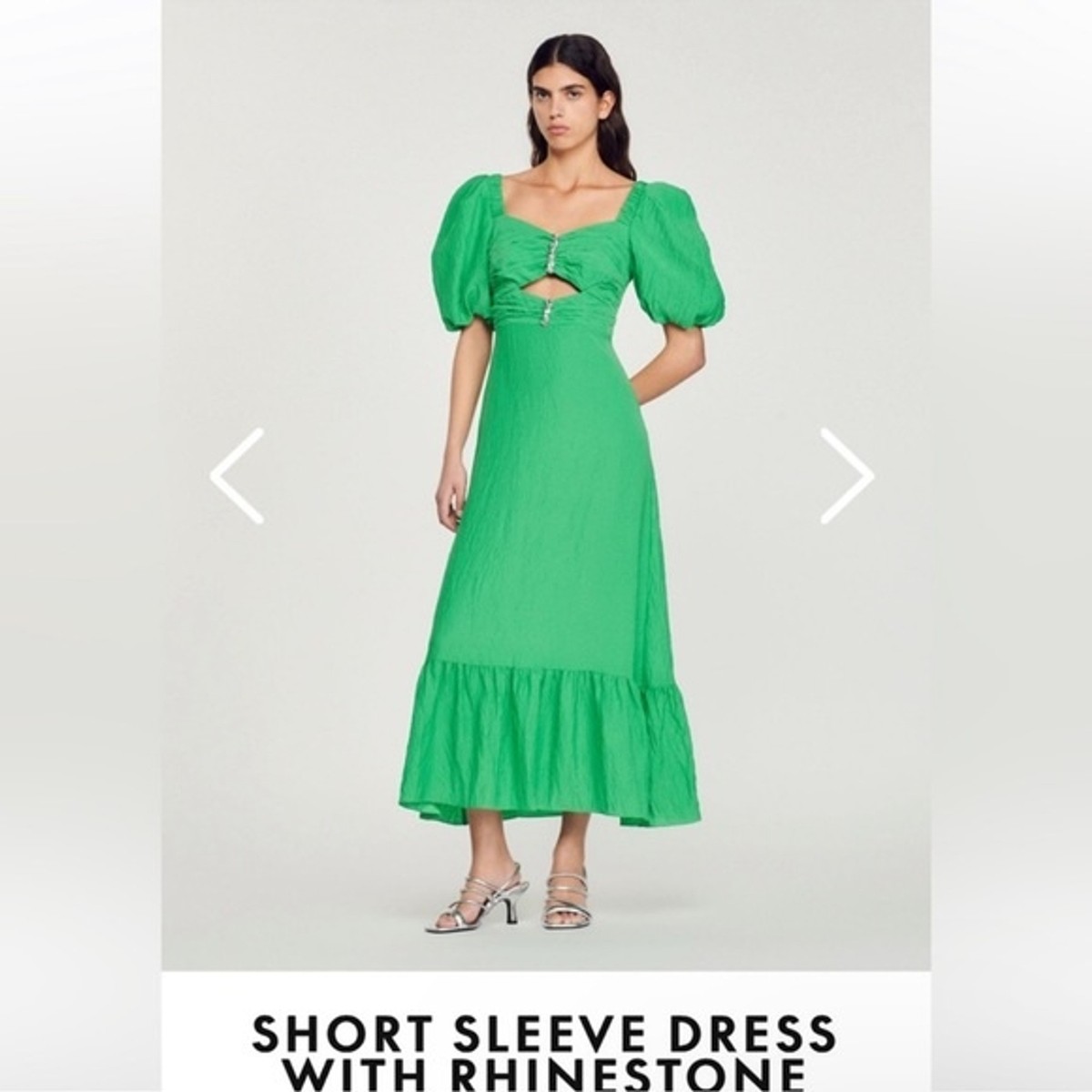 sandro green midi dress SANDRO DAY DREAM MAXI DRESS IN VISCOSE-KNIT MAXI DRESS - Green