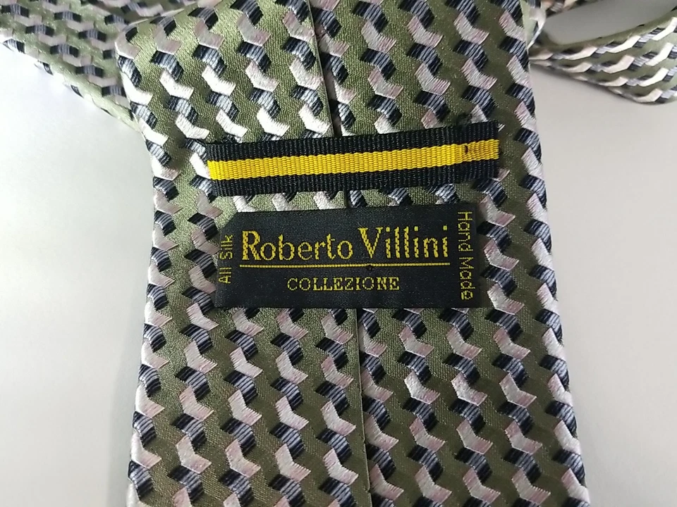 Corbata de seda hecha a mano Roberto Villini Collezione para hombre 57,5 X 41 Foto 3 de 3