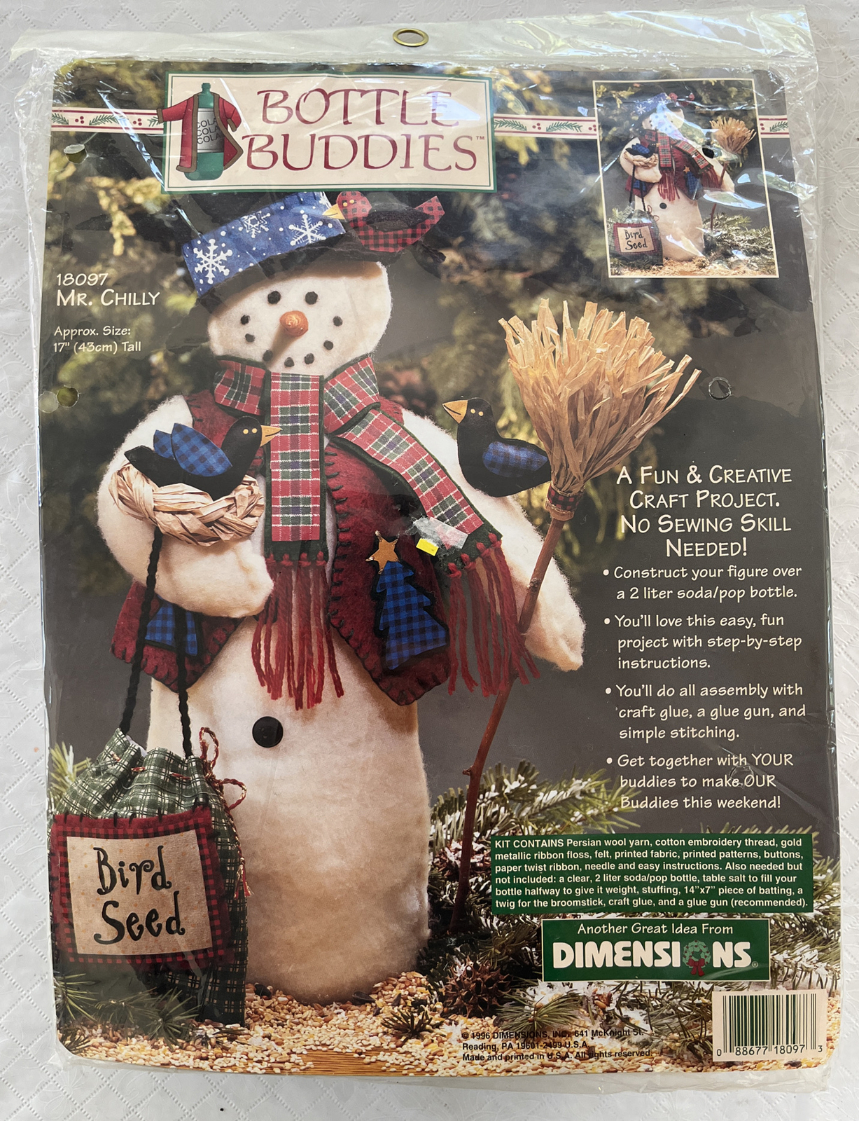 Dimensions Bottle Buddies Snowman Kit Mr Chilly 17