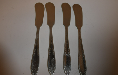 VTG National Silver Plate King Edward Four Butter Knives Silverware Flatware - 第 4/7 張圖片