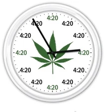 420 Marijuana Leaf Wall Clock - Weed Pot Smoking Funny Novelty GREAT GIFT