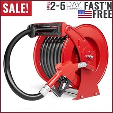 Fuel Hose Reel 1" x 50FT Retractable Diesel Hose Reel 300 PSI Auto Swivel Rewind