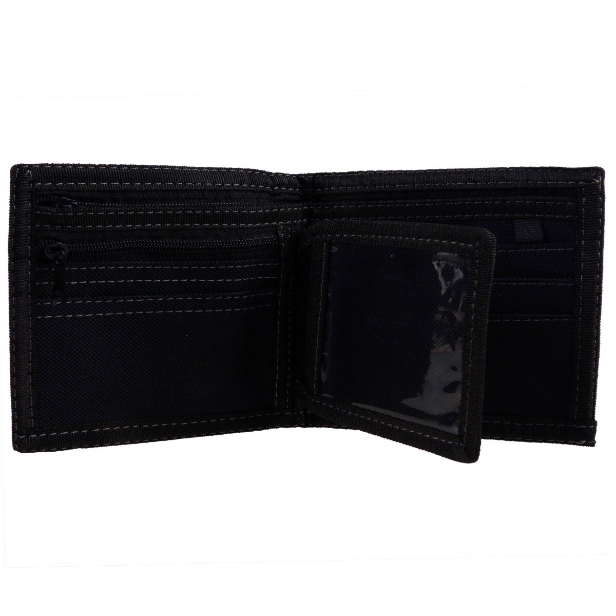 RED X Mens Black Denim Bi-Fold Sports Zip Wallet Cards Coins