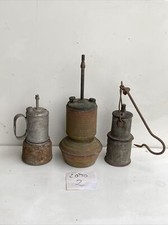 lotto N2 Antica lanterna lampada ad Acetilene Carburo Vintage Ferrovie 3 pezzi