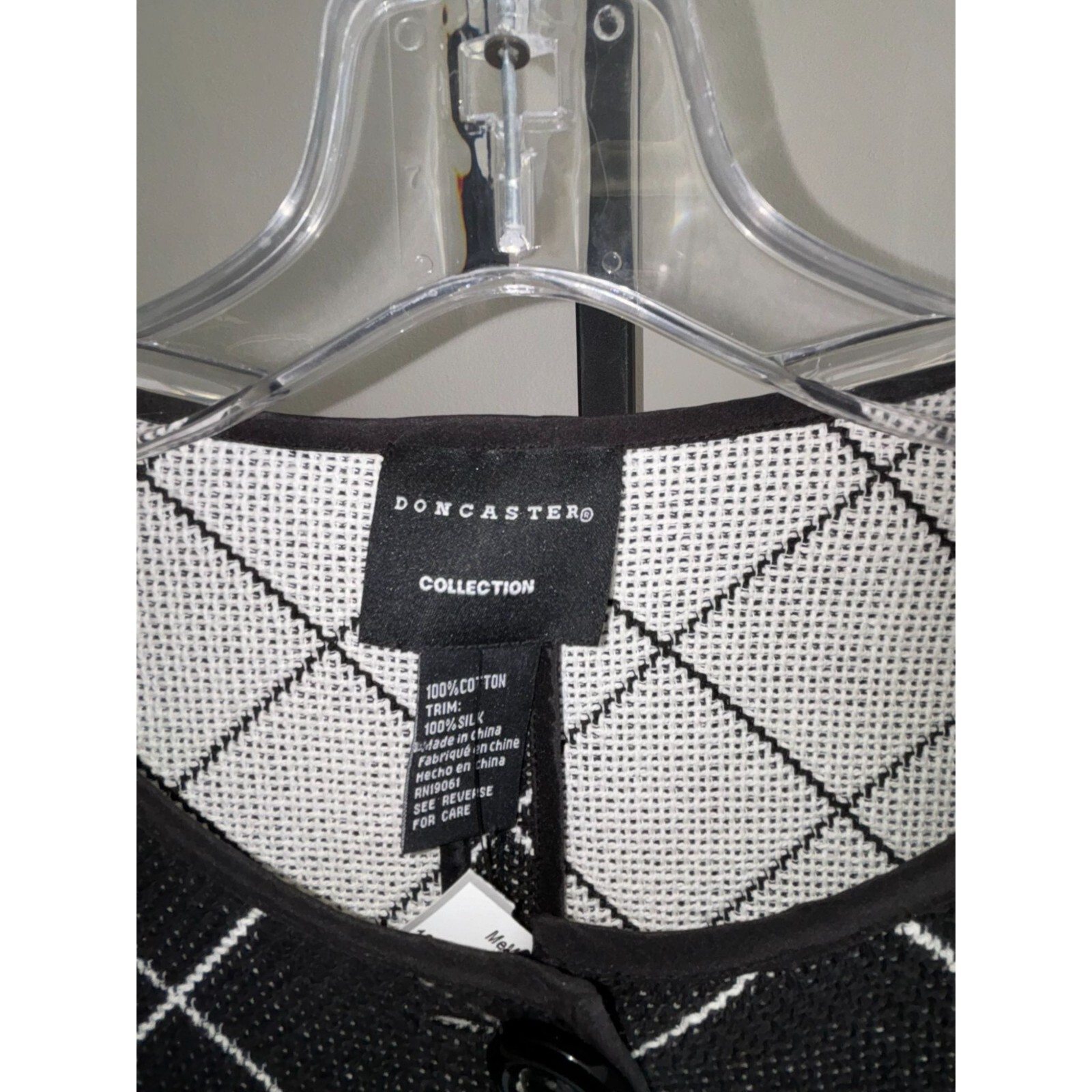 Doncaster Women's Black Windowpane Pattern Blazer… - image 3