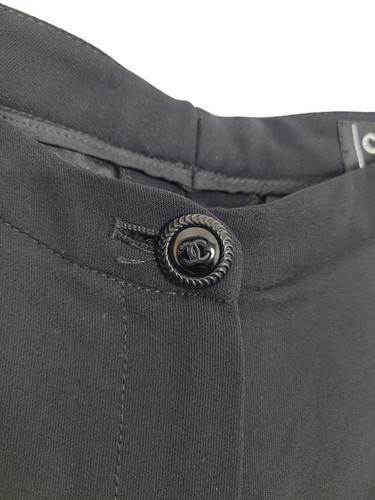 CHANEL Womens Dress Pants 100% Silk Trousers Black Tuxedo USA 8 Size 32x32 - Picture 6 of 18