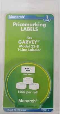 Monarch Pricemarking  Labels  Fits Garvey Model 22-81-Line Labeler