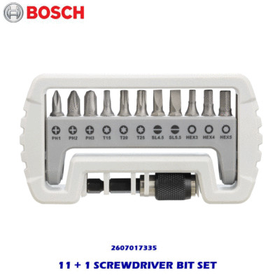 Bosch 12pcs Screw Driver Bit Set Holder PHILLIPS / POZI / TORX 2607017335