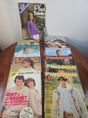 Lot De Vieux Magazines De Tricot Phildar Et Pingouin - Vintage, Occasion, Pour Collectionneurs Ou Passionnés De Laine