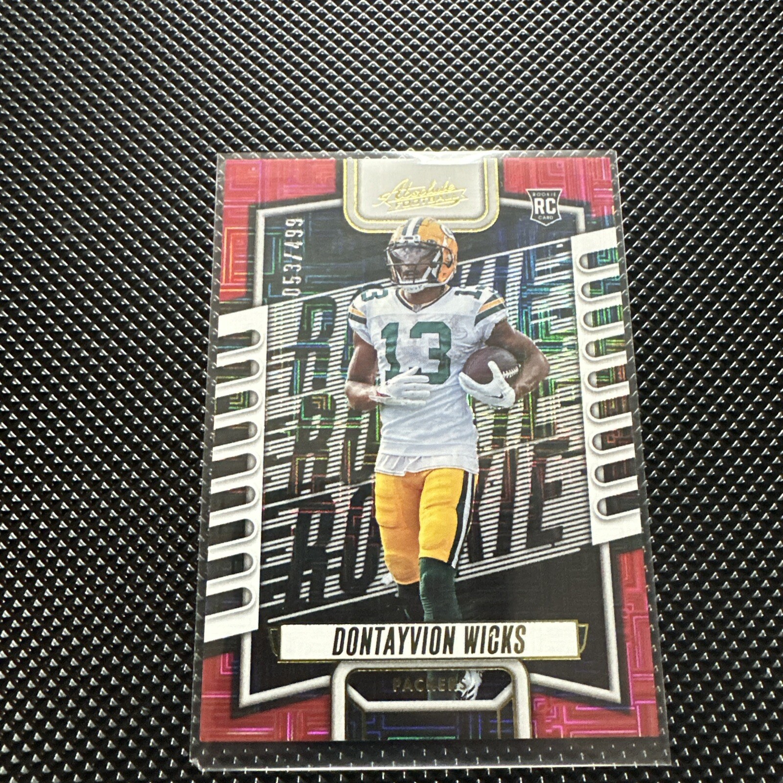 2023 Panini Absolute #199 Dontayvion Wicks Red Squares #/499 RC