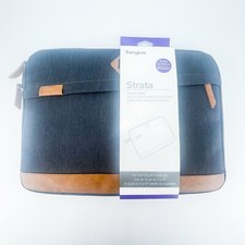 Targus Strata Laptop Sleeve Charcoal Brown Fits 13-14" Screen Zip Pockets New