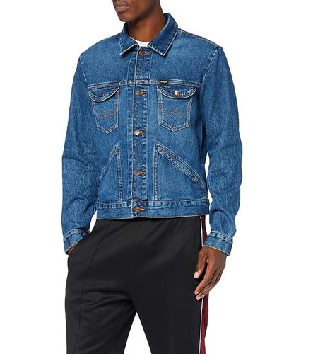 GIUBBINO DI JEANS WRANGLER UOMO ICONS GIACCA DENIM BLU 925 124MJ 3 YEARS  WESTERN | eBay