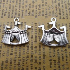 MIXED SET of 8 New CIRCUS Charms Tibetan Silver Alloy ONE EACH - FREE SHIPPING