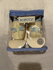 NIB Robeez Dragonfly Baby Girl Soft Shoes 0-6m Newborn 3m 3 Months 6 Nature New