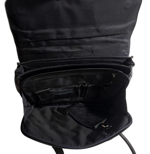 SAMSONITE BLACK LEATHER VINTAGE SHOULDER CARRY BRIEFCASE LAPTOP B - Picture 4 of 4