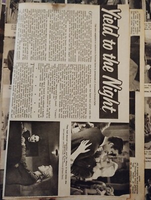 Sk95 Ephemera 50er Jahre Filmartikel Yield To The Night Diana Dors