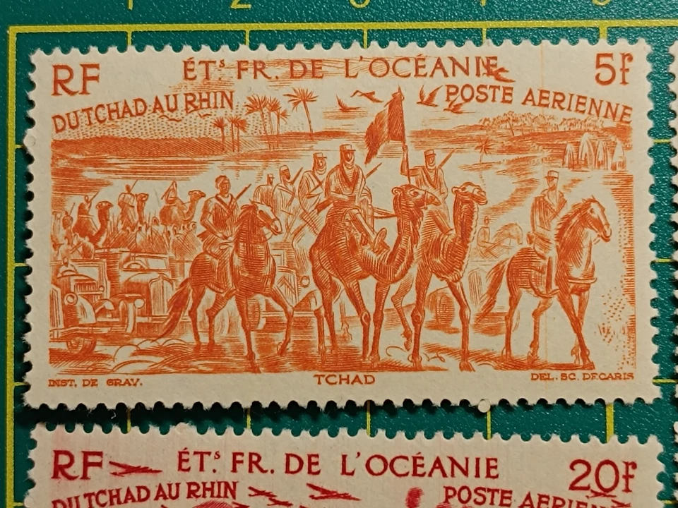 French Polynesia 1946, AIR Post, Chad to Rhine Issue, Sc C11-C16, Set of 6, MNH - Image 2 of 4