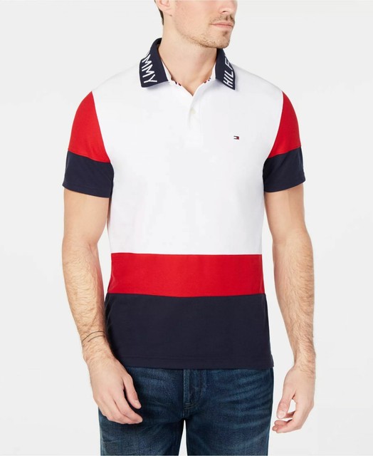 mens white tommy hilfiger polo shirt