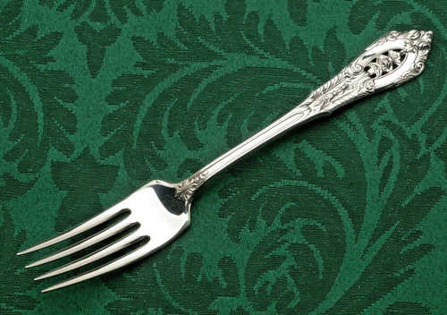 Rose Point by Wallace Sterling Silver individual Luncheon Fork 7"