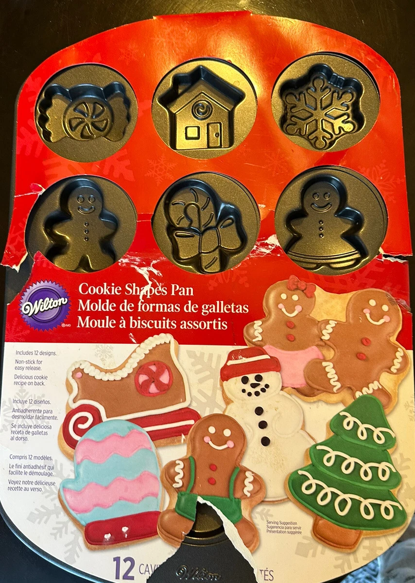 Wilton 2105-0698 Holiday 12 Cavity Treats Cookie Pan