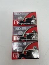 3 Pack Maxell UR90 90 Minutes Blank Audio Media Recording Cassette Tapes - NEW