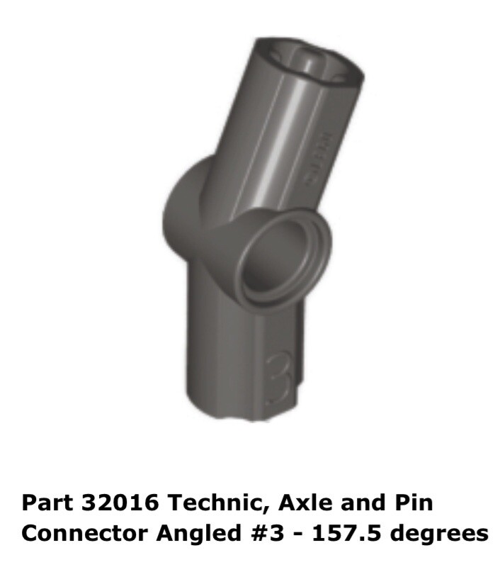Lego 1x 32016 Dark Gray Technic, Axle and Pin Connector Angled #3