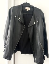 H&m Studio Leather Jacket Black Size 6