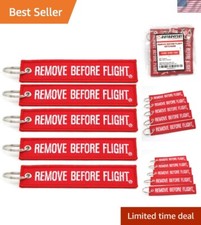 Embroidered Remove Before Flight Jet Tag Keychain - Set of 5 Key Accessories