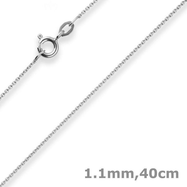 1,1Mm Rund-Ankerkette Goldkette Collier Halskette Aus 333 Gold WeißGold 40Cm-image