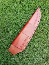 Handmade Brown Leather Fixed Blade Knife Belt Sheath Pouch Knife Holster