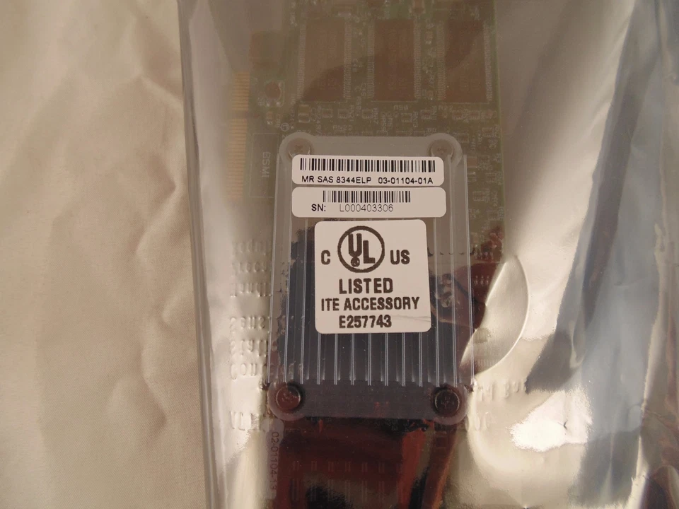 LSI SAS 8344ELP MegaRAID Controller NEW w/Low Profile Bracket & CD OEM 20-2 - Image 2 of 2