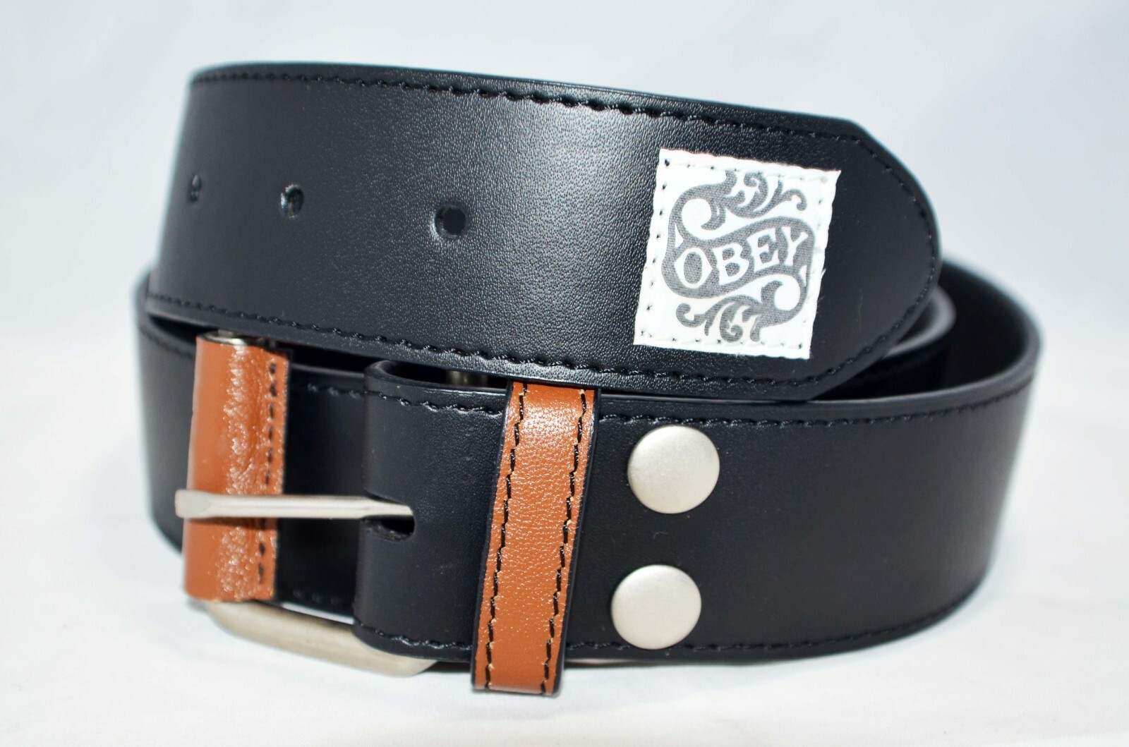 Obey Men leather belt name LOOSE CHANGE Belt Black color size 32” eBay