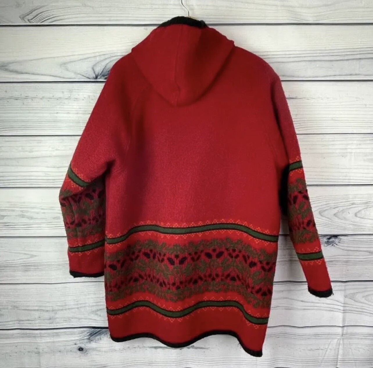 Vintage Woolrich Hooded Jacket Coat, Red, Wool Blend, Large image 2