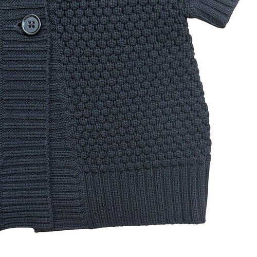 Banana Republic Chunky Knit Textured Short Sleeve Mock Neck Cardigan Sweater - Picture 3 of 16