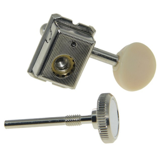 Vintage Style Locking Guitar Tuners Pegs for Strat/Tele Nickel w/Ivory