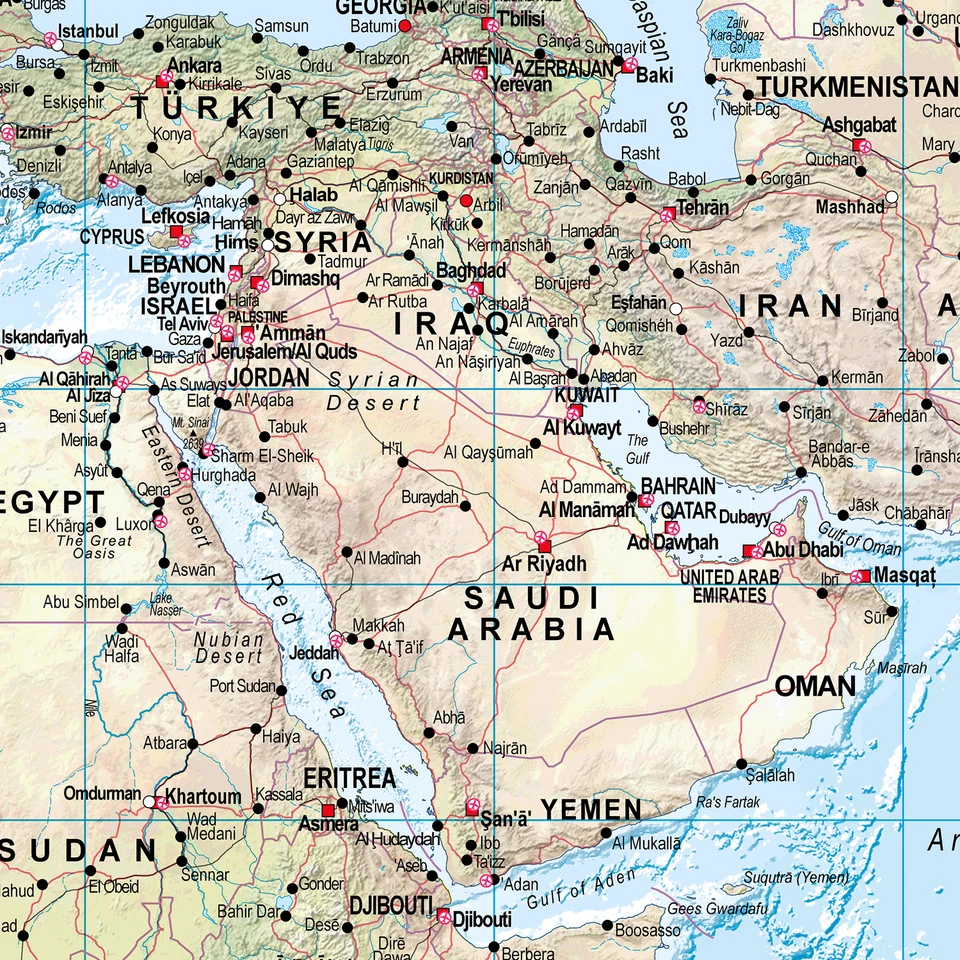 Large World Physical Wall Map 1:20m,  Detailed Map of Earths Physical Features - Image 2 of 4