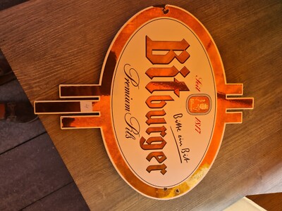 Bitburger Reklame Bitte ein Bit Premium Pils Schild Emailschild