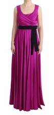 Dolce & Gabbana Pink Silk Stretch Shift Long Women's Dress
