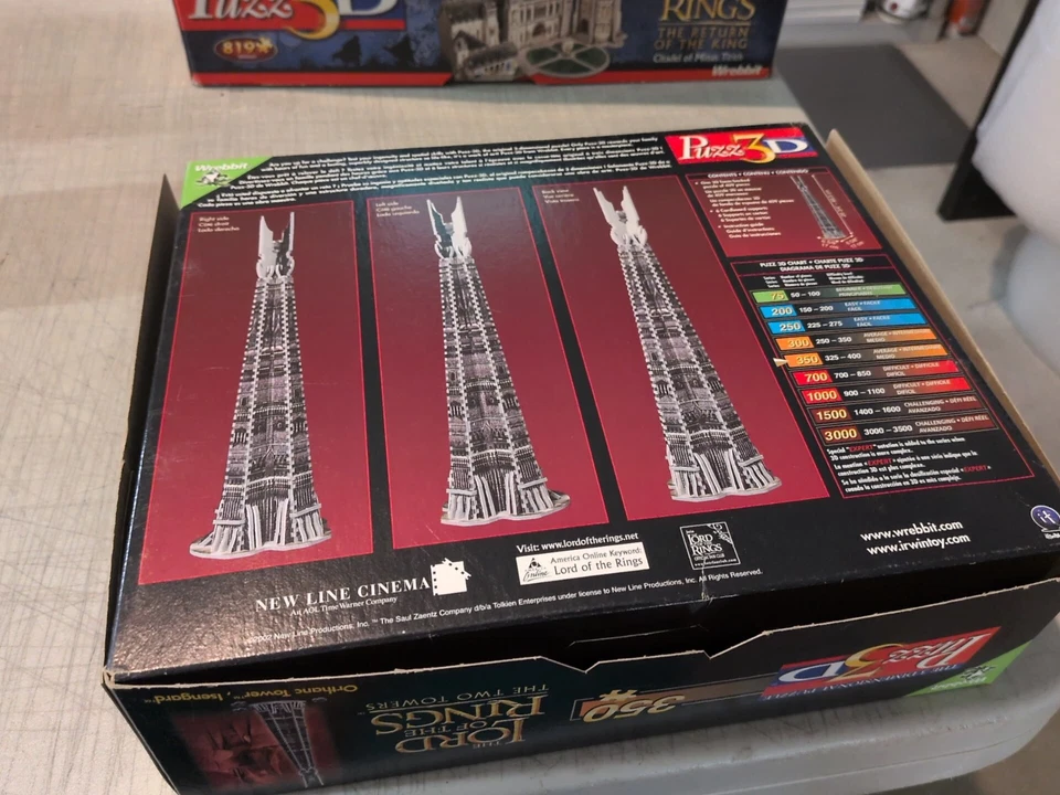 Señor de los Anillos LAS DOS TORRES TORRE ORTHANC Puzzle 3D 350 Piezas LOTR Foto 2 de 4