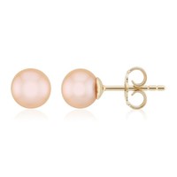 Ohrringe Aus Vergoldetem Silber Mit „Peach Ming Pearl“-Motiv