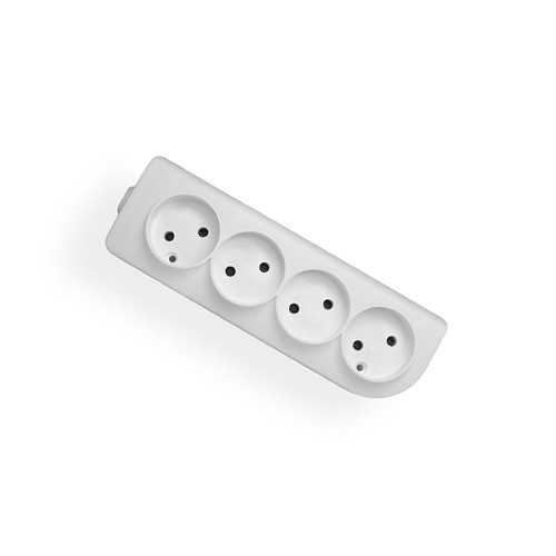 GN-4 PORTABLE SOCKET 4X B/U ROUND 16A WHITE