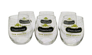 🥃🌴 Lot de 6 Verres Damoiseau Rhum Agricole Guadeloupe Verres Publicitaires