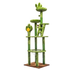 72in Cactus Cat Tree Tall Cat Tower for Indoor Cats W/Transparent Capsule,Sisal