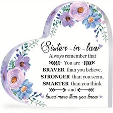 Sister-in-Law Gift - Heart-Shaped Acrylic Keepsake Birthday Gifts