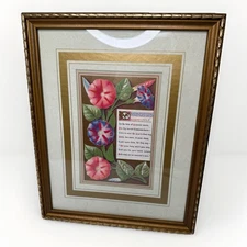 Vintage Bombay Co Convolvulus July Flower Print F Edward Hulme 13x11 Framed Art