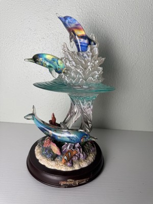 Rainbow Sea Dolphin Sculpture Lassen Bradford Exchange 2004 Figurine Art