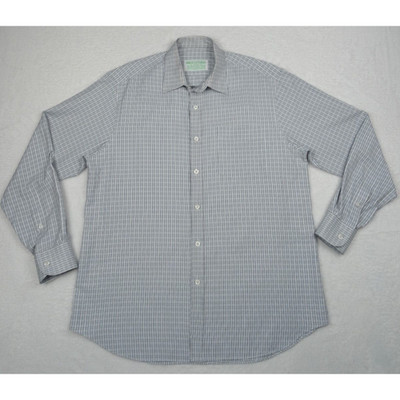Stitch-Up Tailors Shirt Mens Large Gray Plaid Button Up Long Sleeve Pocket