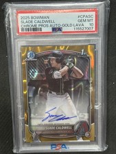 Slade Caldwell 2025 Bowman Gold Lava Auto Diamondbacks PSA 10 #CPASC 8/50